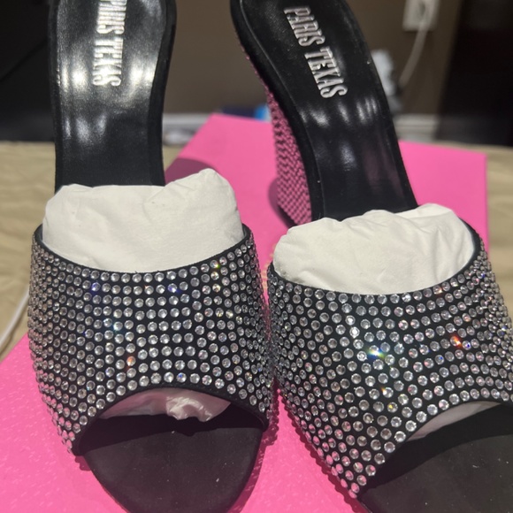 Paris Texas Holly Wanda Crystal Embellished Wedge Sandals - Picture 3 of 6